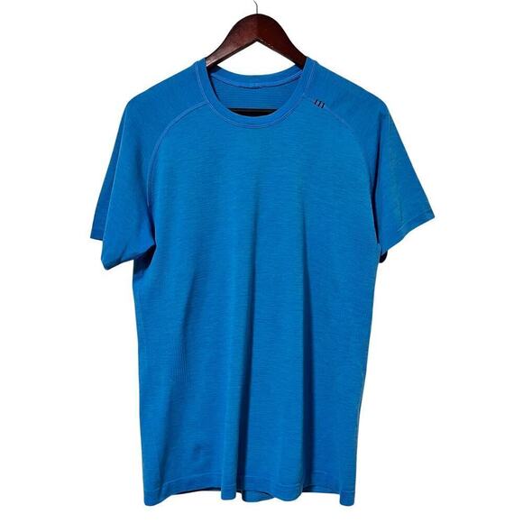 Lululemon Mens Metal Vent Tech Shirt Size M Blue Heather Space Dye Athletic Gym - Picture 1 of 6